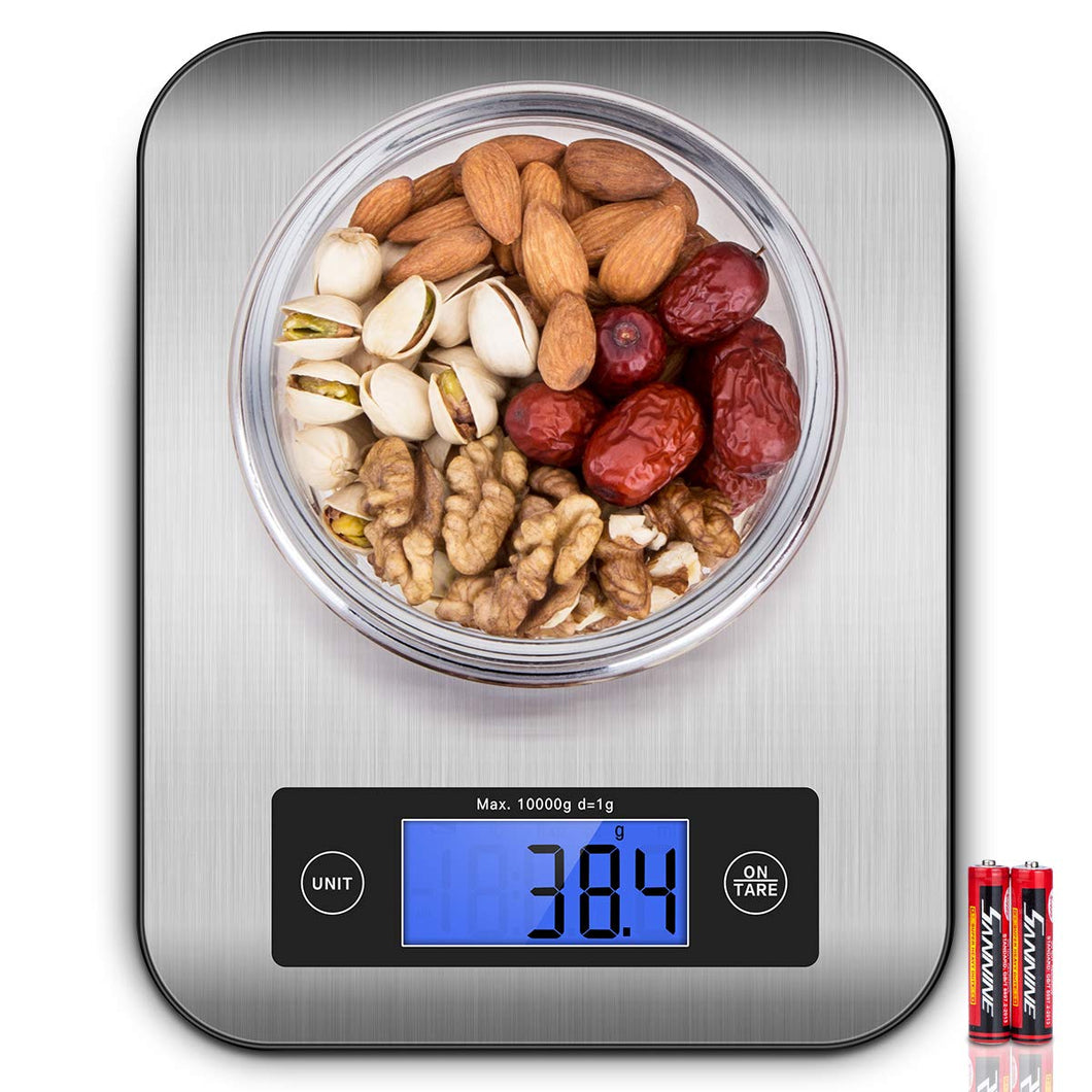 Digital Kitchen Scale Food Scales, CUSIBOX Postage Scale Stainless Steel Accuracy with LCD Display and Tare Function for Baking Cooking and Mail 22 lb 10 kg