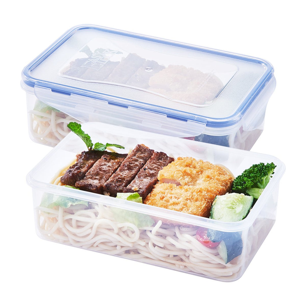 [2 Pack] Plastic Food Storage Containers, Easy Snap Lock Meal Prep Container, Airtight BPA Free Container for kitchen, 38.9oz/1150ml/4.7cup