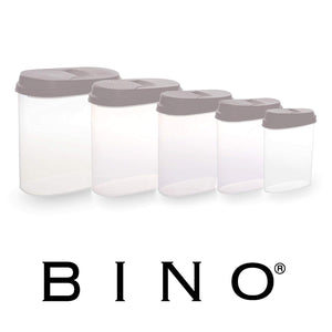 BINO 10-Piece Multi-Purpose Flip Lid Container Set – Kitchen Pantry Cereal & Dry Food Storage, White