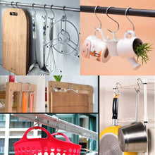 Kitovet medium S hooks heavy-duty stainless steel S shaped hanging hooks, for hanging metal kitchen pot pan hanger storage rack closet S type hooks multiple uses.