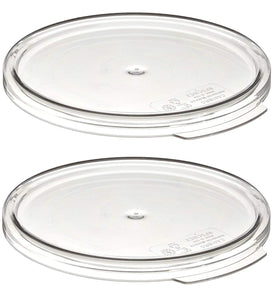 Cambro RFSCWC12135 Round Camwear Covers, Set of 2 (For 12, 18 & 22-Quart Storage Containers, Polycarbonate, Clear)