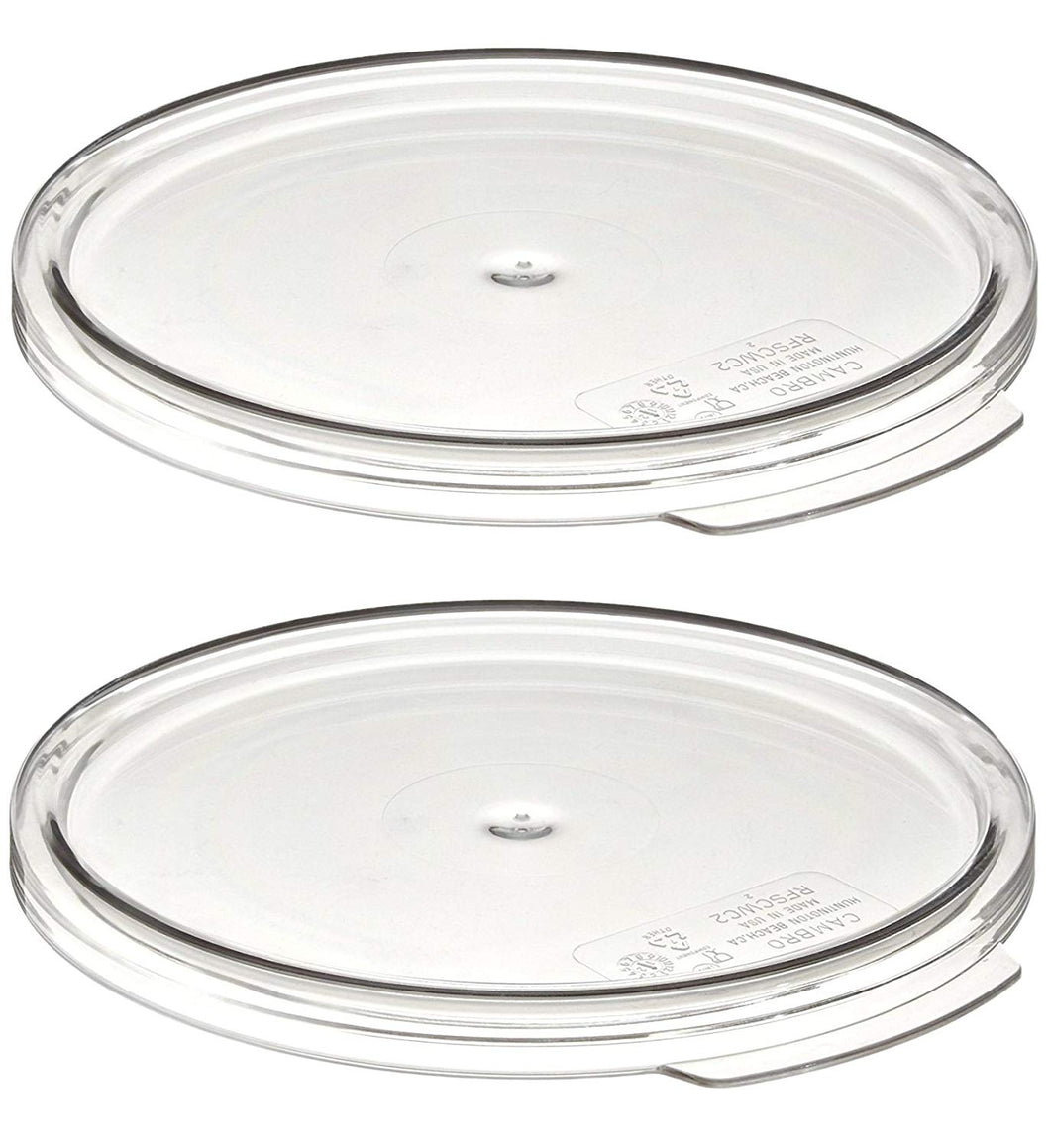 Cambro RFSCWC12135 Round Camwear Covers, Set of 2 (For 12, 18 & 22-Quart Storage Containers, Polycarbonate, Clear)