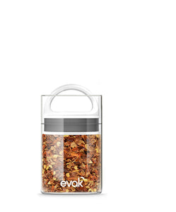 Best PREMIUM Airtight Storage Container for Coffee Beans, Tea and Dry Goods - EVAK - Innovation that Works by Prepara, Glass and Stainless, White Gloss Handle, Mini