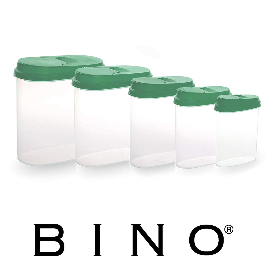 BINO 10-Piece Multi-Purpose Flip Lid Container Set – Kitchen Pantry Cereal & Dry Food Storage, Mint Green