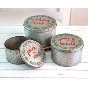 Set of Three Christmas Storage Containers