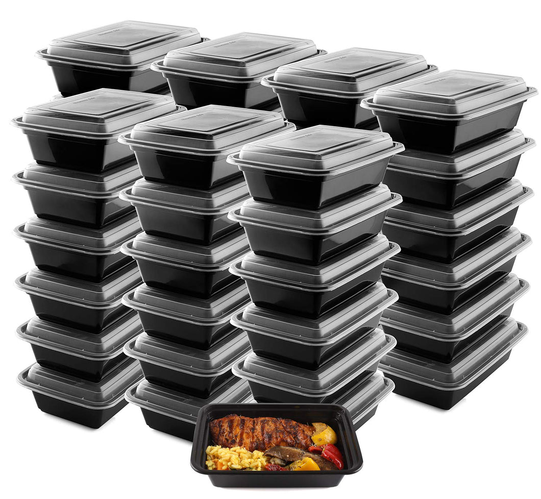 50-Pack Meal Prep Plastic Microwavable Food Containers meal prepping & Lids.