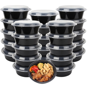 50-Pack meal prep Plastic Microwavable Food Containers for meal prepping bowls with Lids (28 oz.) Black Reusable Storage Lunch Boxes -BPA-Free Food Grade -Freezer & Dishwasher Safe. - HIGH QUALITY