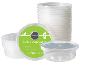 DuraHome - Deli Containers with Lids 8 oz. Leakproof - 40 Pack Plastic Microwaveable Clear Food Storage Container Premium Heavy-Duty Quality, Freezer & Dishwasher Safe