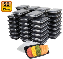20 PACK Premium Quality "[24 OZ.]" Meal Prep Plastic Rectangular Microwavable Food Containers meal prepping with Lids. Durable Reusable Storage Lunch