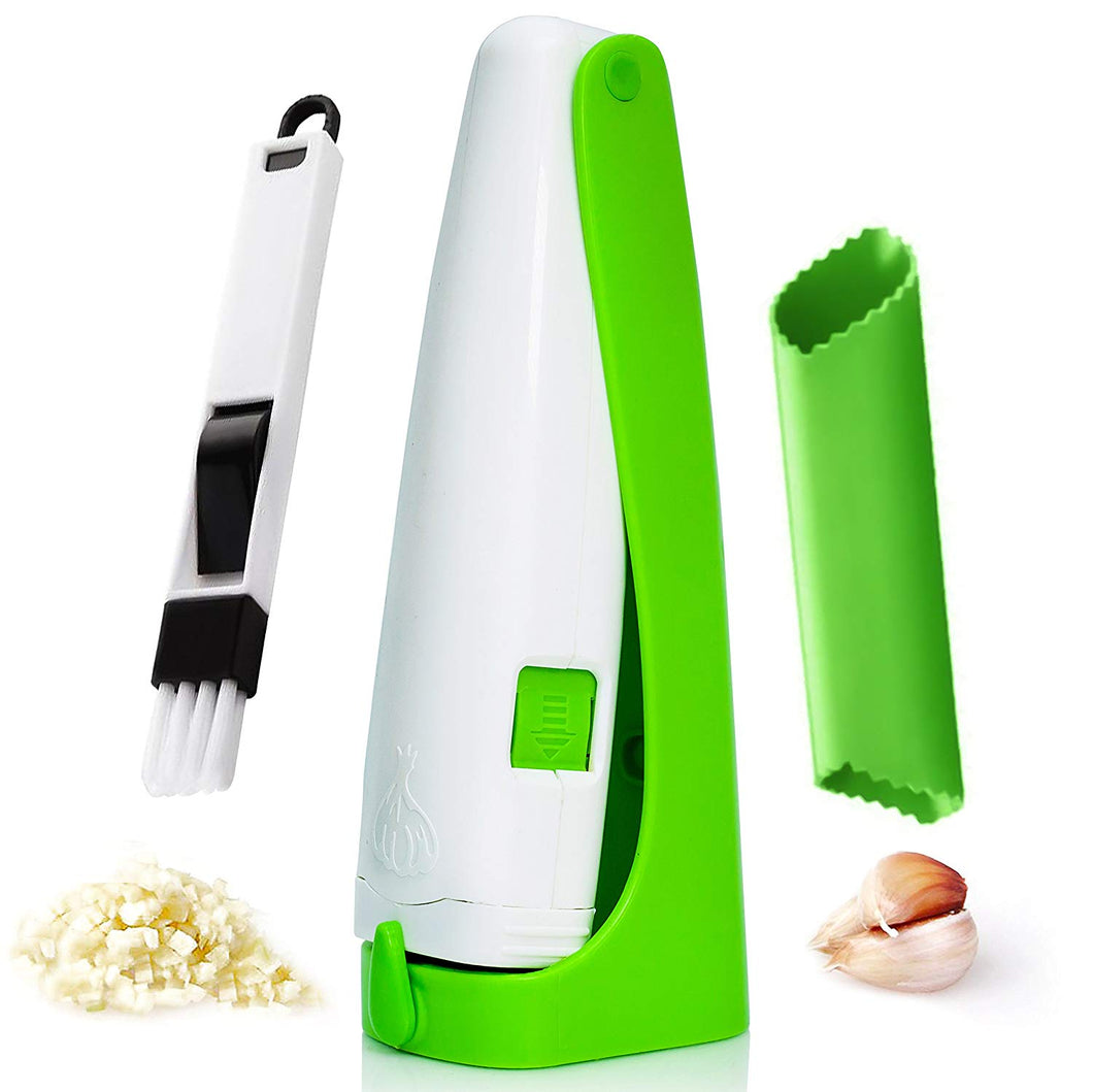 Garlic Cuber with Silicone Garlic Peeler And Cleaning Brush Professional Garlic Chopper By Royal Blade.