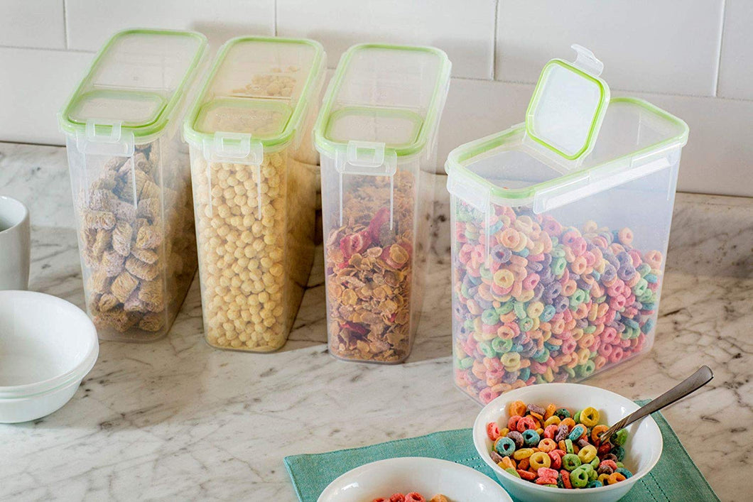 Snapware Airtight Food Storage 15.3 Cup Rectangular Slim Container with Fliptop Lid, Set of 4