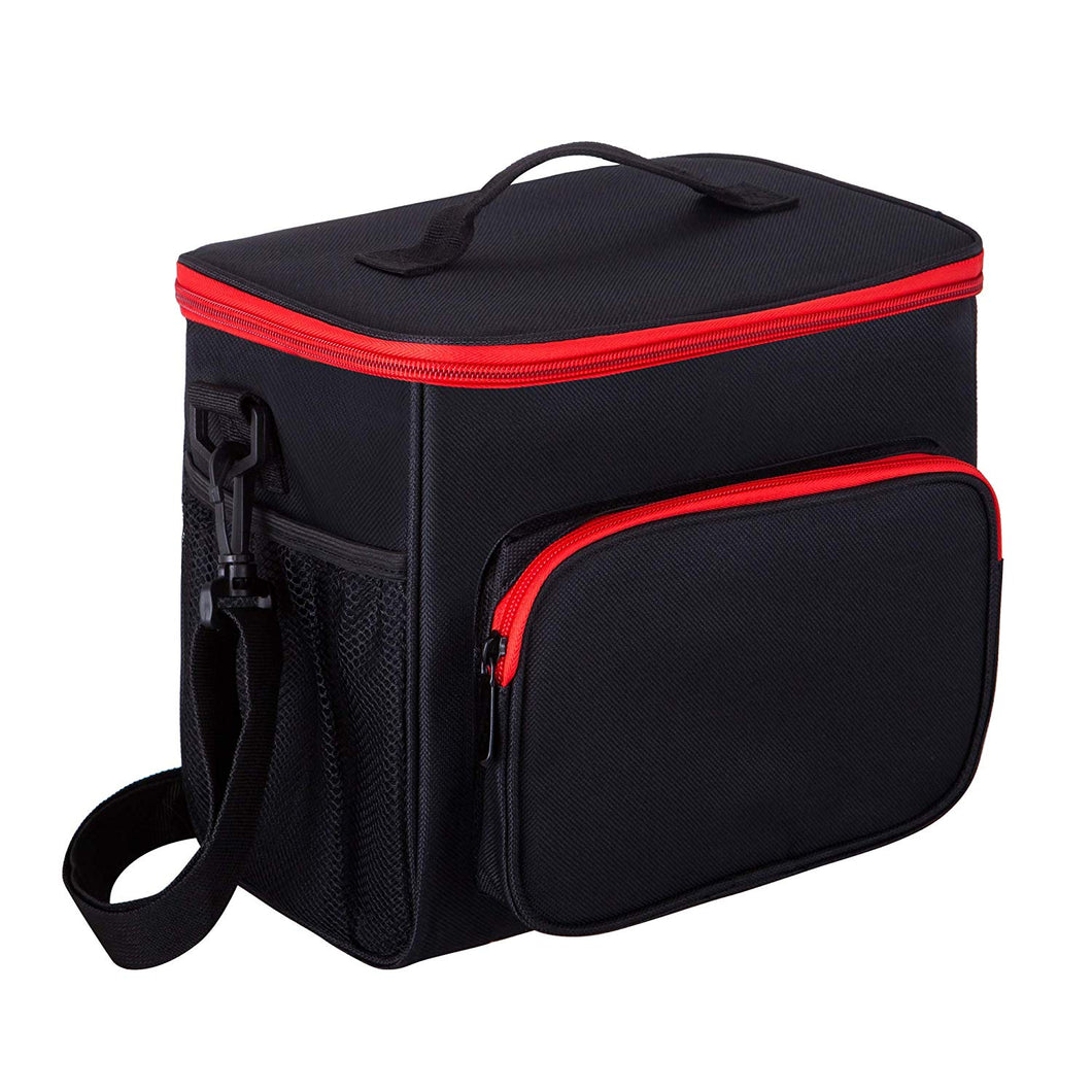 Adult Lunch Box Insulated Lunch Bag Large Cooler Tote Bag for Men & Women, Double Deck Heat-resistant Cooler with Adjustable Shoulder Handbag (black)