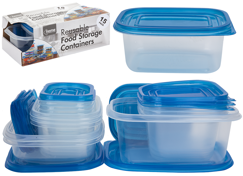 15PK REUSABLE FOOD STORAGE CONTAINERS