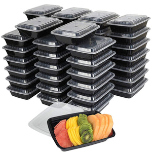 20 PACK Premium Quality "[24 OZ.]" Meal Prep Plastic Rectangular Microwavable Food Containers meal prepping with Lids. Durable Reusable Storage Lunch