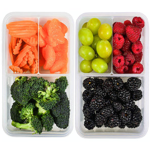 [2 Pack] Bento Box Meal Prep Containers (39 oz) - Bento Lunch Box, Food Storage Containers With Lids, Portion Control Containers, Divided Lunch Containers, Lunch Boxes for Adults and Kids, Leakproof