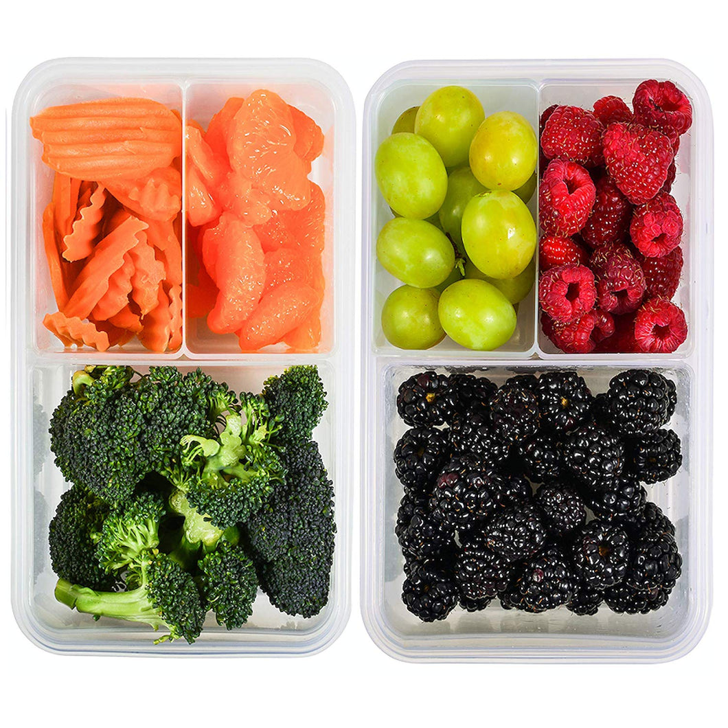 [2 Pack] Bento Box Meal Prep Containers (39 oz) - Bento Lunch Box, Food Storage Containers With Lids, Portion Control Containers, Divided Lunch Containers, Lunch Boxes for Adults and Kids, Leakproof