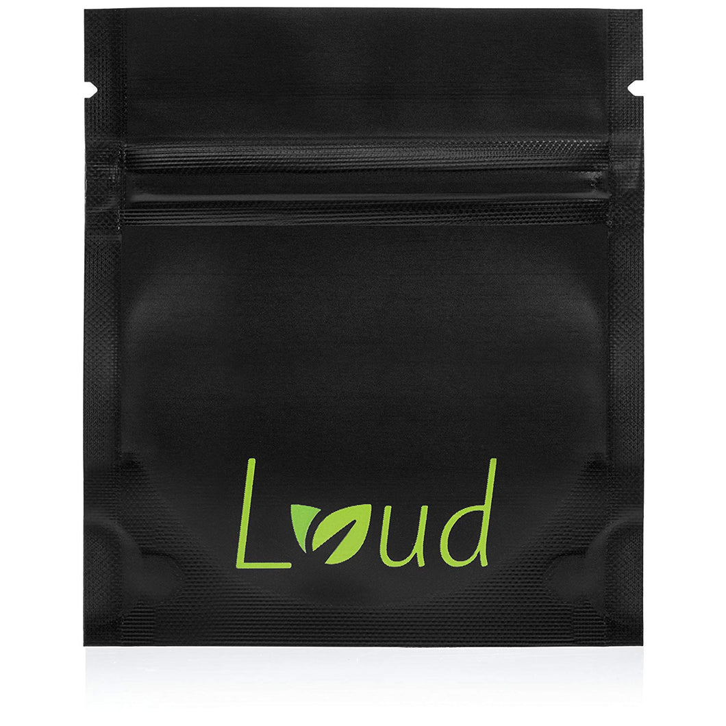 Loud Pouch Smell Proof Bags - 25 Premium Odor Proof Storage Bags - Small Size Containers (3 in x 3.5 in) - Smoking Accessory - By Loud