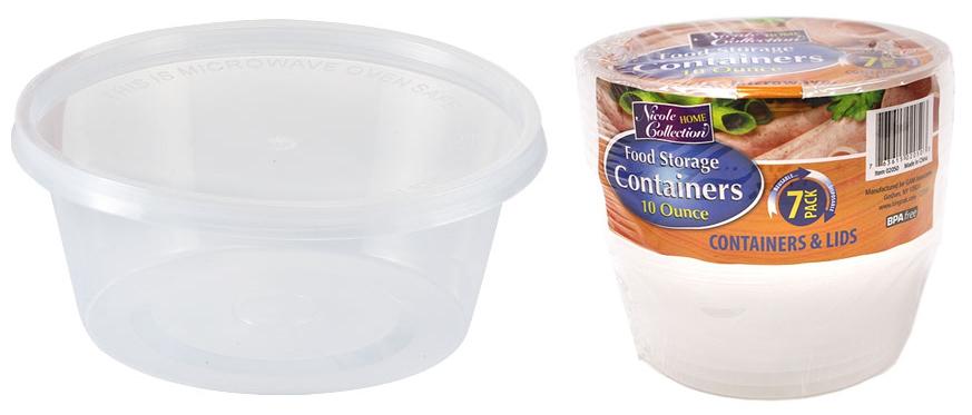 10 oz. Round Storage Container 7-Packs - Nicole Home Collection (Case of 48)