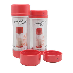 Project Pantry Measuring & Storage Containers For Flour , Sugar , Baking and Spices - Included  6 Measuring Cups  - 1 Cup , 3/4 Cup , 2/3 Cup , 1/2 Cup 1/3 Cup 1/4 Cup Bottoms And Lids With Each 2 Contains Kit - RED