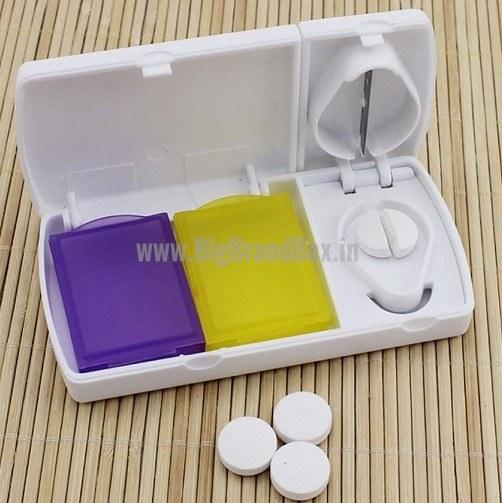 Pill Box With Tablet Cutter