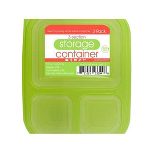 3-Section Food Storage Container Set ( Case of 24 )