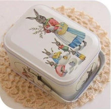 Metal Rabbit Design Tin Tote Box