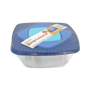 3 Pack square storage container set with lid ( Case of 12 )