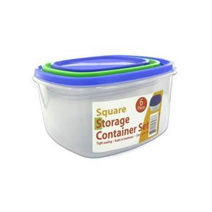 3 Pack square storage container set sith lids ( Case of 4 )