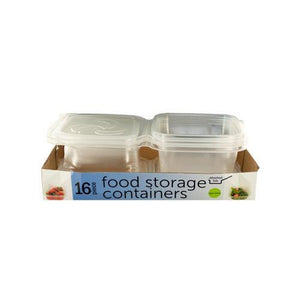 Food Storage Containers with Attached Lids ( Case of 2 )
