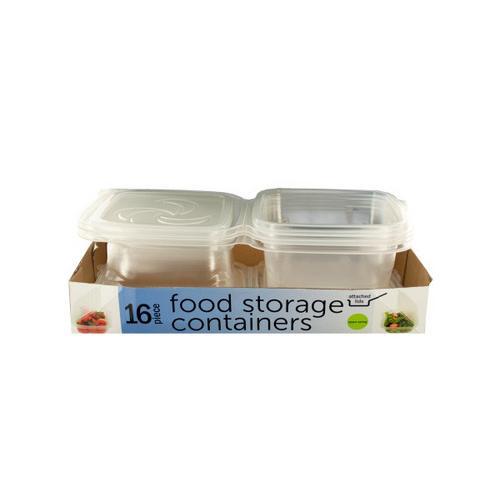 Food Storage Containers with Attached Lids ( Case of 8 )