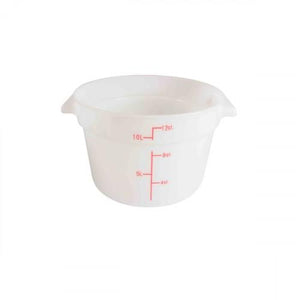 12 Qt Round Food Storage Container, Pp, White, total 6 Counts