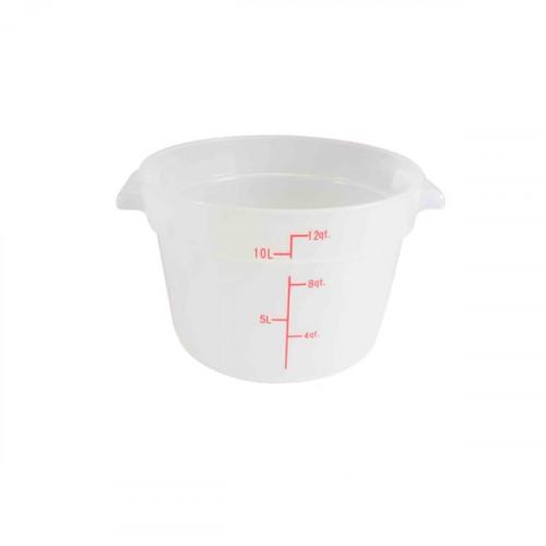12 Qt Round Food Storage Container, Pp, Translucent, total 6 Counts
