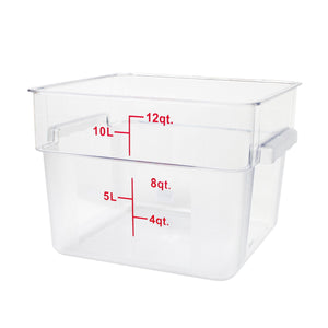 12 Qt Polycarbonate Square Food Storage Containers, Clear, total 3 Counts