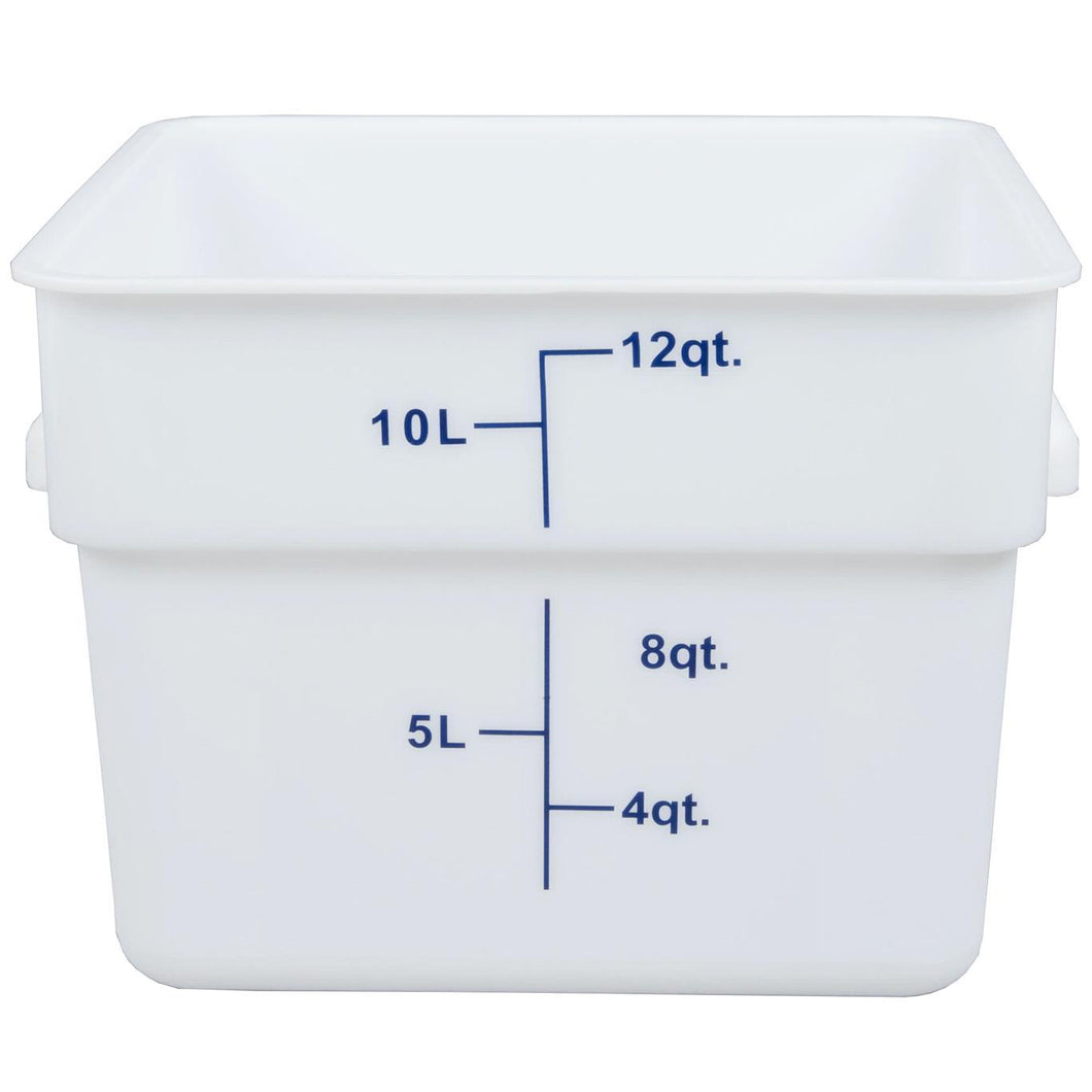 12 Qt Plastic Square Food Storage Containers, White, total 3 Counts