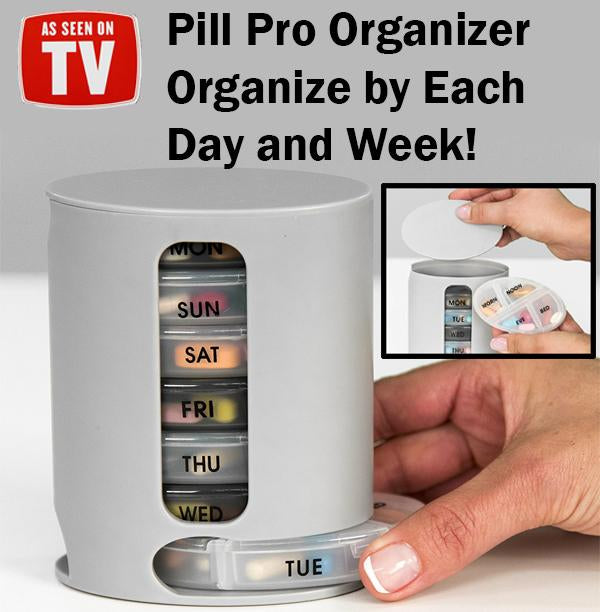 Pill Pro Organiser Organizer Medicine Vitamin Storage Container Daily Compart