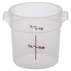 Cambro RFS1PP190 Round Storage Container, 1 Qt., Plastic Clear, NSF