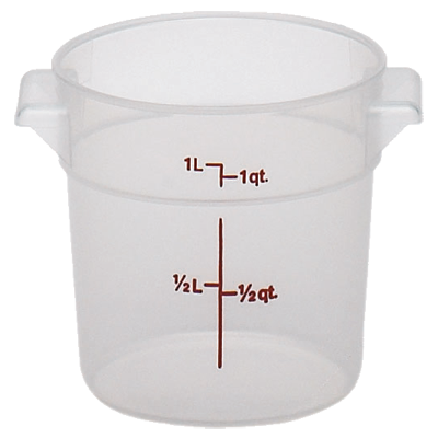 Cambro RFS1PP190 Round Storage Container, 1 Qt., Plastic Clear, NSF