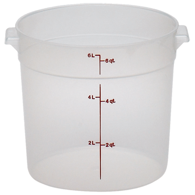 Cambro RFS6PP190 Round Storage Container 6 Qt., Plastic Clear, NSF