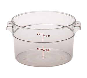 Cambro RFSCW2135 Round Storage Container 2 Qt. Plastic Clear, NSF