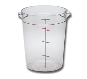 Cambro RFSCW8135 Round Storage Container 8 Qt Plastic Clear, NSF
