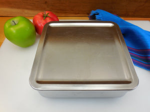 SOLD... Revere Ware Large 7.5" Stainless Refrigerator Lidded Dish Storage Container