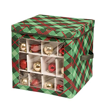Ornament Storage Container, Very Merry Plaid