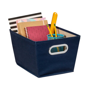 Small Storage Bin with Handles, Navy