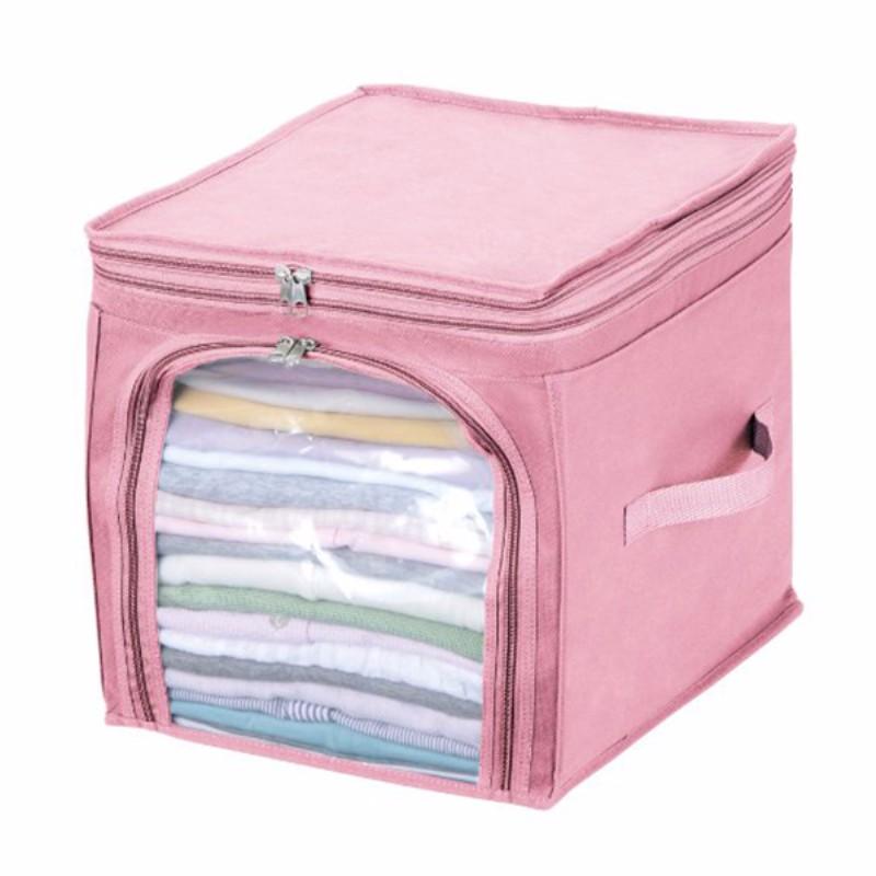 29L Clothes Quilts Storage Bags Folding Bamboo Transparent Storage Container