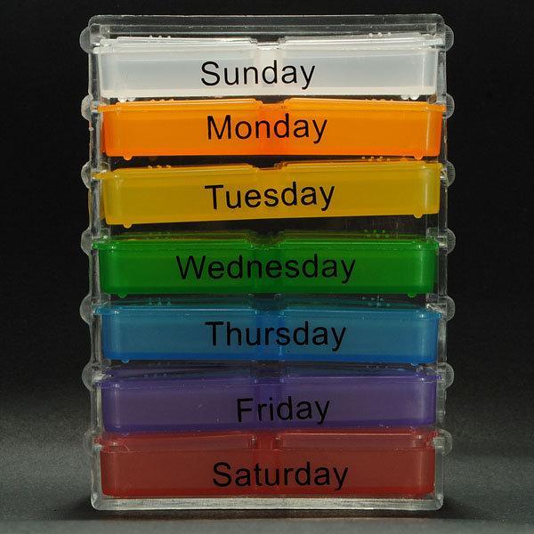 Tablet Pill Boxes Weekly Medicine Storage Container Case