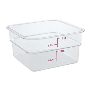 6PCE Cambro Square Polycarb Food Storage Container 1.9L Clear 2SFSCW