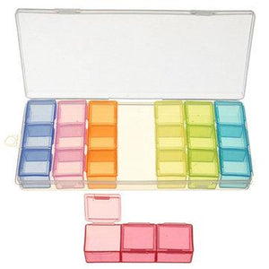 21 Slot 7 Day Colorful Pill Box Medicine Organizer Storage Container Case 7 Days