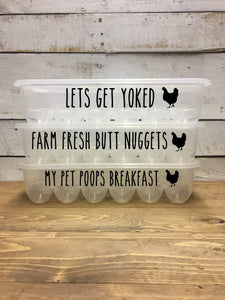 Egg Holder-Plastic Egg Holder-Butt Nuggets-Farmhouse-Egg Carton-Egg Holders
