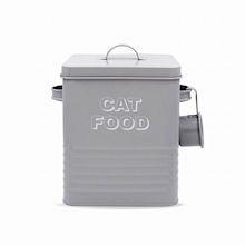 Cat Food Grey Tin Storage Container