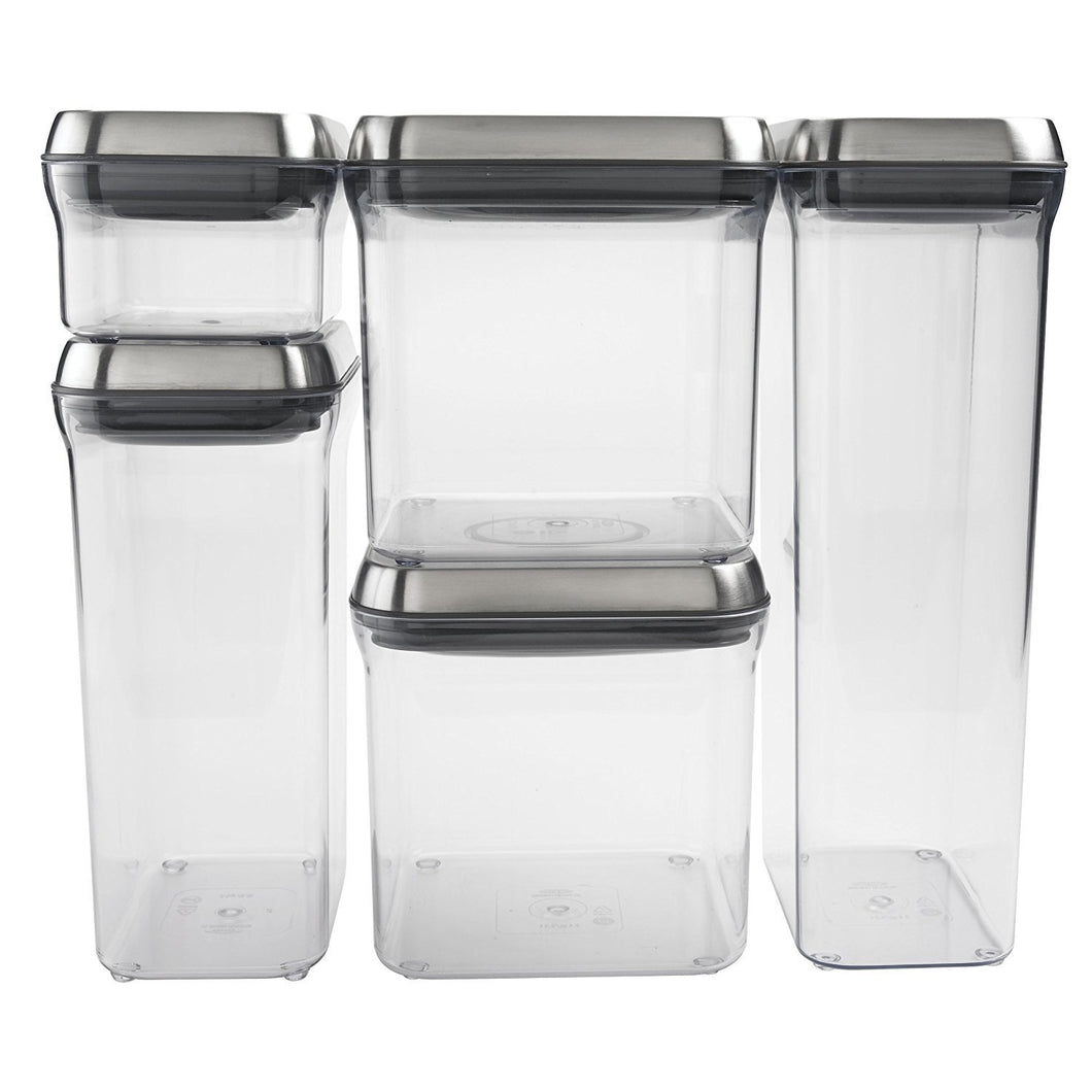 OXO SteeL 5-Piece Airtight Food Storage POP Container Set 3109300